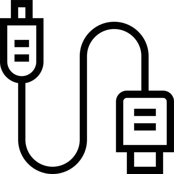 Kablo Sürücüsü Flaş Simgesi Ana Hatları Biçiminde — Stok Vektör