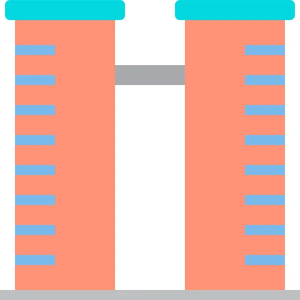 Membangun Ikon Kantor Kota Dengan Gaya Datar - Stok Vektor