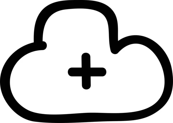 Cloud Cloudcomputing Symbol Handgezeichnetem Stil Hinzufügen — Stockvektor