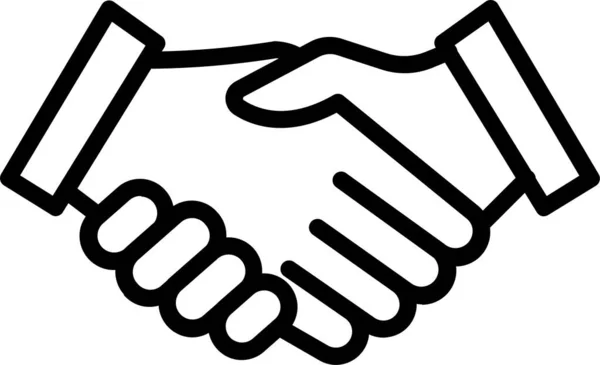 Ikona Dohody Partnerství Stylu Osnovy — Stockový vektor