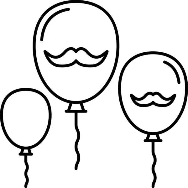 Ícone Decoração Celebração Balão Estilo Esboço —  Vetores de Stock