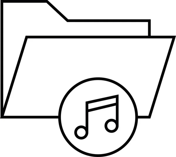 Verzeichnis Ordner Melodie Symbol Sound Musik Kategorie — Stockvektor