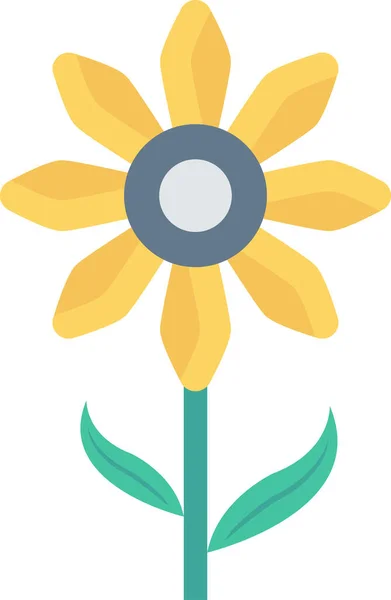 Bloom Flower Garden Icon Flat Style — Stock Vector