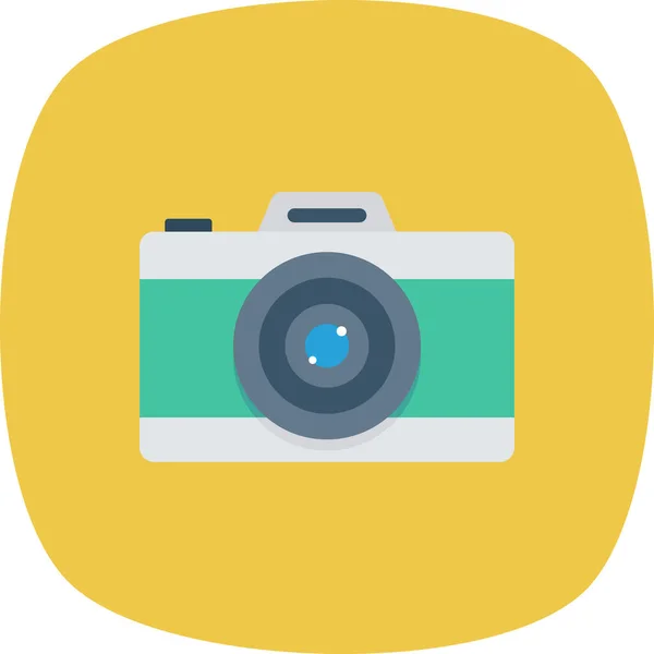 Camera Cameraflash Film Icon Flat Style — Stock Vector