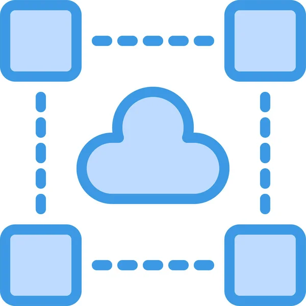 Cloud Computing Data Icoon Een Gevulde Outline Stijl — Stockvector