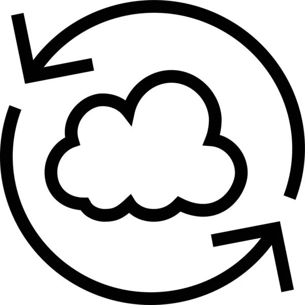 Cloud Refresh Reload Symbol Outline Stil — Stockvektor