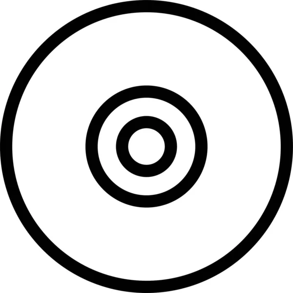 Cdicon Disk Icon Outline Style — Stock Vector