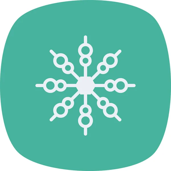 Sneeuwvlok Winter Icoon Badge Stijl — Stockvector