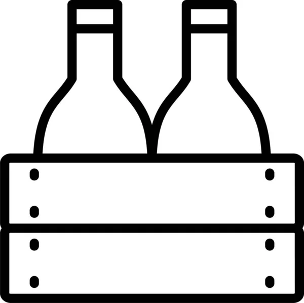 Bebida Alcoólica Ícone Garrafa — Vetor de Stock