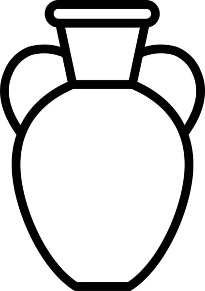 Icône Vase Céramique Poterie Dans Style Contour — Image vectorielle