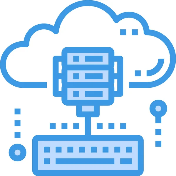 Moln Kommunikationsdatabas Ikon Fylld Skissera Stil — Stock vektor