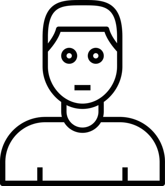 Avatar Joven Icono Hombre Estilo Del Esquema — Vector de stock