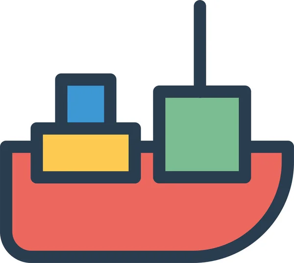 Vracht Openbaar Schip Pictogram Gevulde Outline Stijl — Stockvector