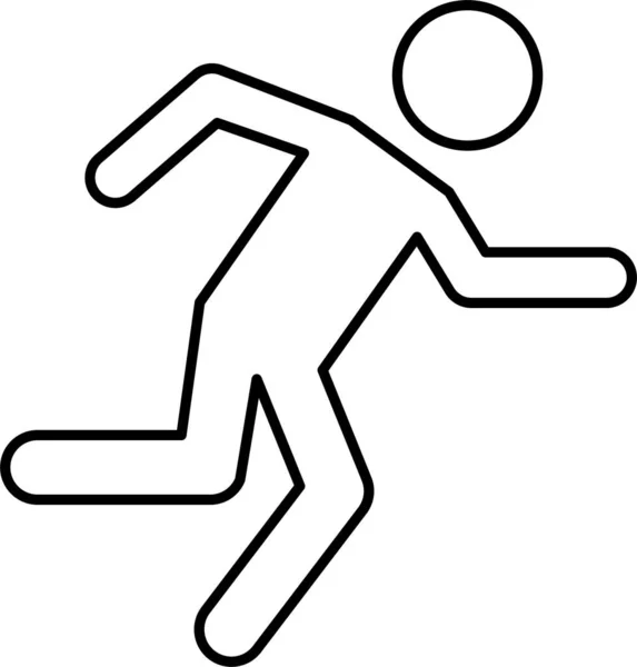 アスリートマラソン選手アイコンのアウトラインスタイル — ストックベクタ