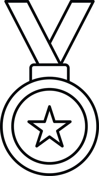 Prix Badge Médaille Icône Dans Style Contour — Image vectorielle