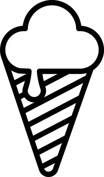 Ice Cream Sweet Icon Outline Style — Stock Vector