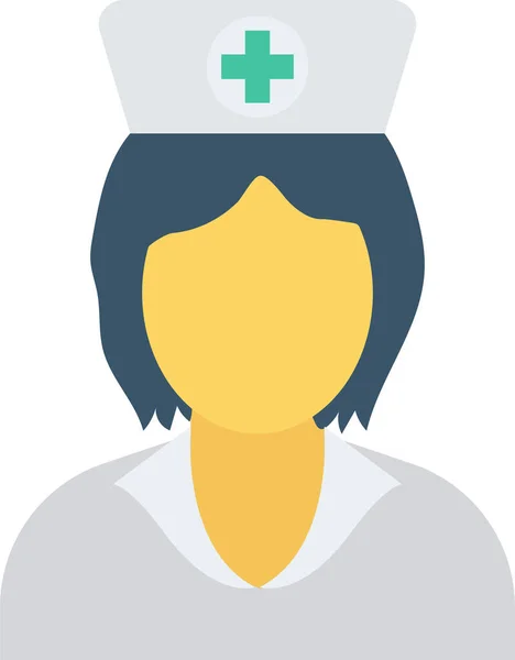 Infirmière Médecine Santé Icône Dans Style Plat — Image vectorielle
