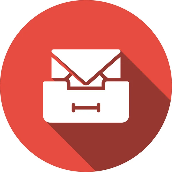 Ícone Entrada Caixa Entrada Mail Estilo Sombra Longa — Vetor de Stock