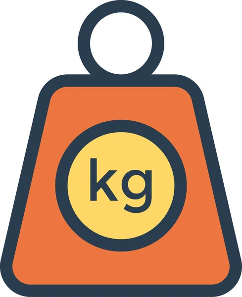 Balance Fitness Kilogramm Symbol Ausgefüllten Outline Stil — Stockvektor