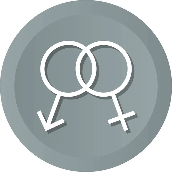 Paar Weibliche Männliche Ikone Abzeichen Stil — Stockvektor