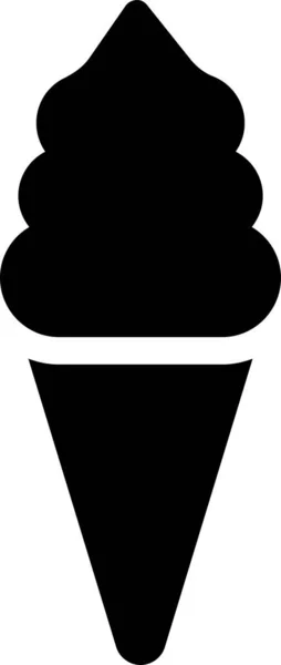 Cone Cream Dessert Icon Solid Style — Stock Vector