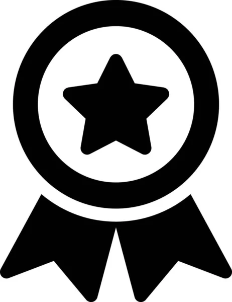 Badge Goal Medal Icon Solid Style — Vetor de Stock
