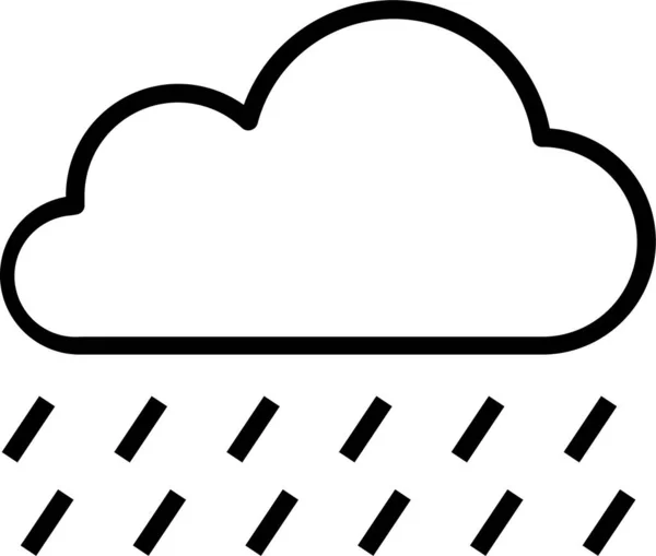 Βροχή Κλίμα Εικονίδιο Πρόγνωση Στυλ Περίγραμμα — Διανυσματικό Αρχείο