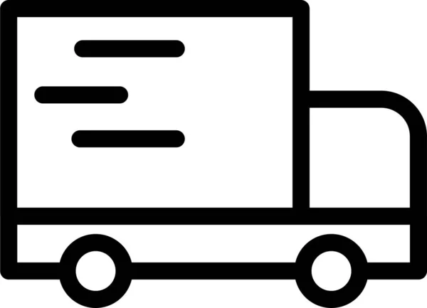 Ikon Perjalanan Lorry Transport Dalam Gaya Outline - Stok Vektor