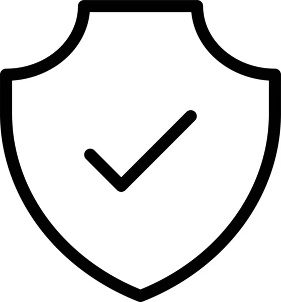 Comprobar Proteger Icono Seguridad Estilo Esquema — Archivo Imágenes Vectoriales