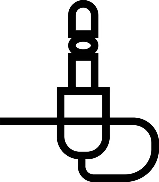 Значок Микрофона Стиле Контура — стоковый вектор