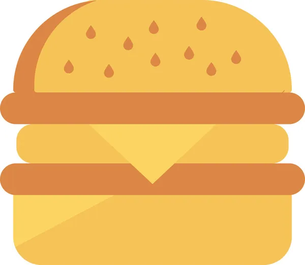 Burger Manger Fastfood Icône Dans Style Plat — Image vectorielle