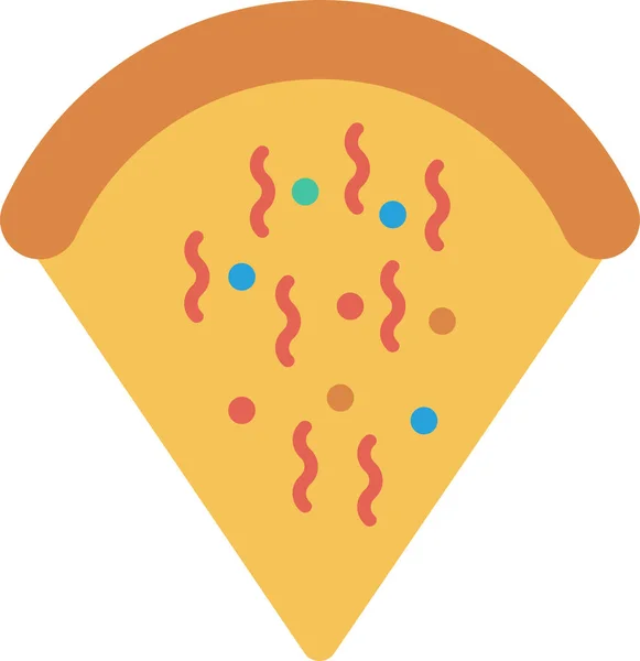 Icône Pizza Fastfood Junk Dans Style Plat — Image vectorielle