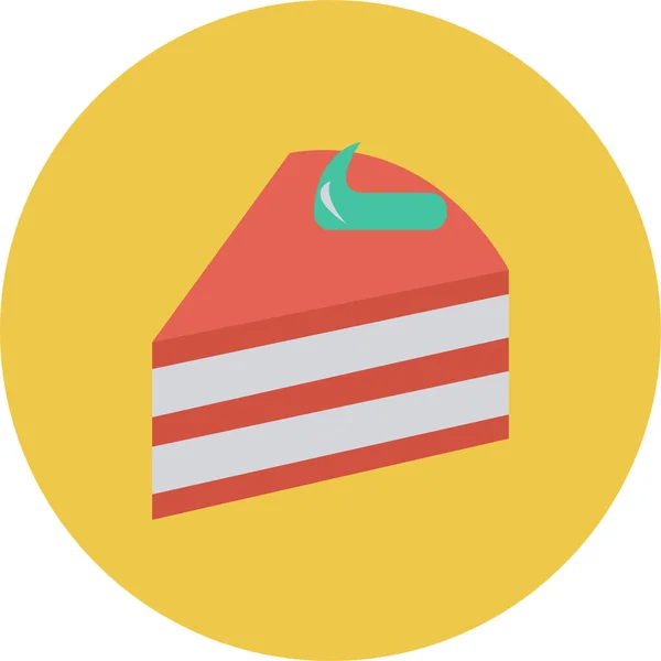Icono Celebración Del Pastel Cumpleaños Estilo Plano — Vector de stock