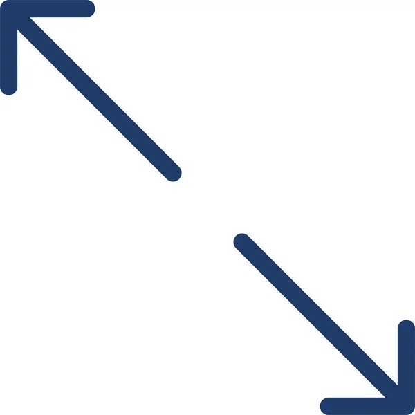 フルアウトラインスタイルの矢印コーナー曲線アイコン — ストックベクタ