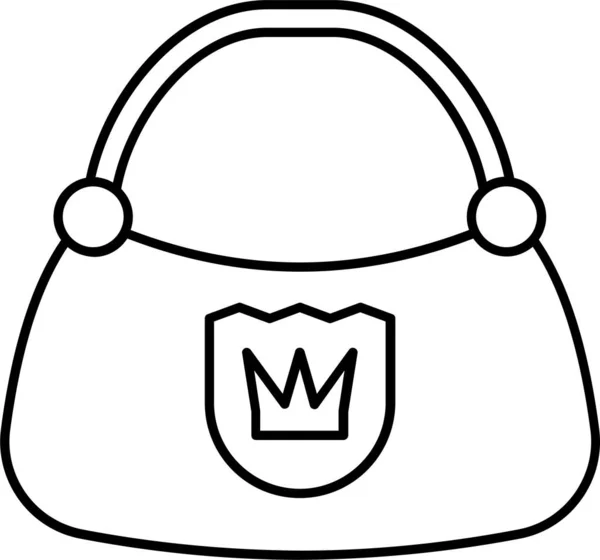 Icono Bolso Femenino Moda Estilo Esquema — Vector de stock