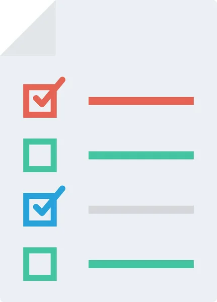 Tarkistuslistan Asiakirjan Sivun Kuvake Litteään Tyyliin — vektorikuva