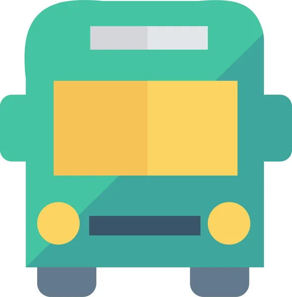 Auto Bus Icono Largo Estilo Plano — Vector de stock