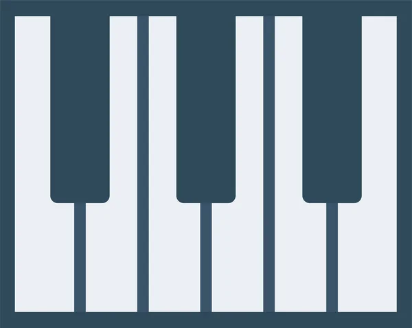 Klawisze Instrumentalne Ikona Muzyki Płaskim Stylu — Wektor stockowy