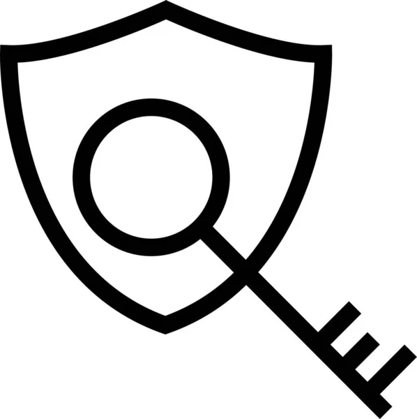 Clave Proteger Icono Seguridad Estilo Dibujado Mano — Vector de stock