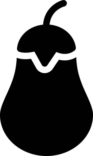 Icône Concombre Cuisson Brinjal Dans Style Solide — Image vectorielle