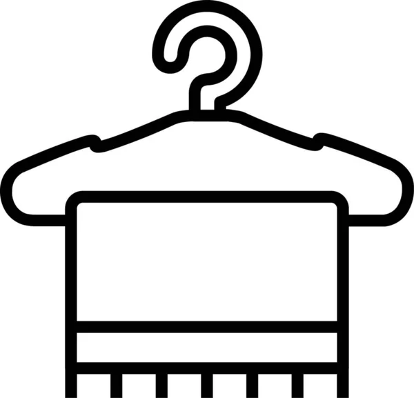 Kleiderbügel Mode Kleiderschrank Ikone Outline Stil — Stockvektor