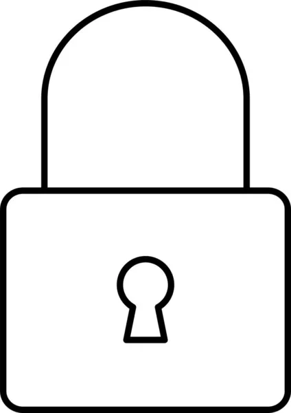 Zablokować Prywatną Ikonę Bezpieczeństwa Stylu Zarys — Wektor stockowy