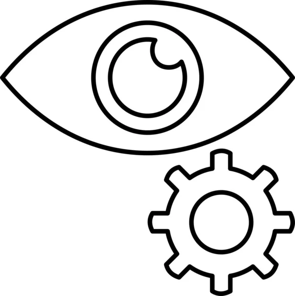 轮廓型的眼齿轮偏置图标 — 图库矢量图片