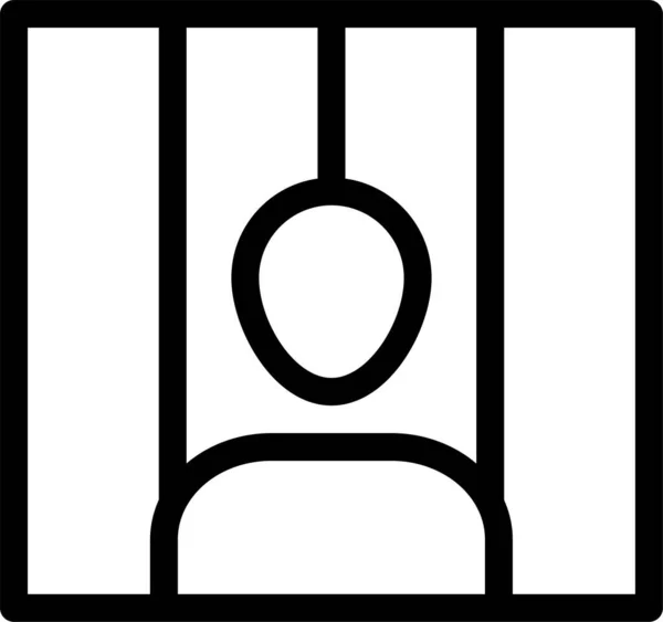 Икона Преступной Тюрьмы Стиле Наброска — стоковый вектор