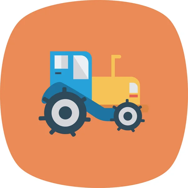 Ikona Automatického Farmaření Traktoru Plochém Stylu — Stockový vektor