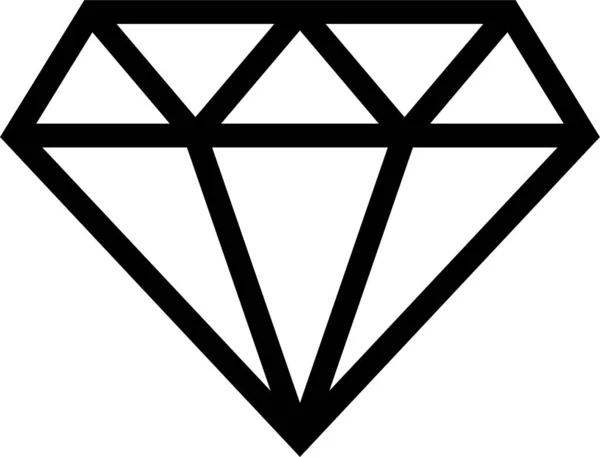 Λαμπρό Διαμάντι Εικονίδιο Στολίδι Στυλ Περίγραμμα — Διανυσματικό Αρχείο