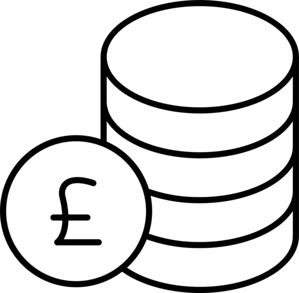Ikona Waluty Pieniężnej Monet — Wektor stockowy