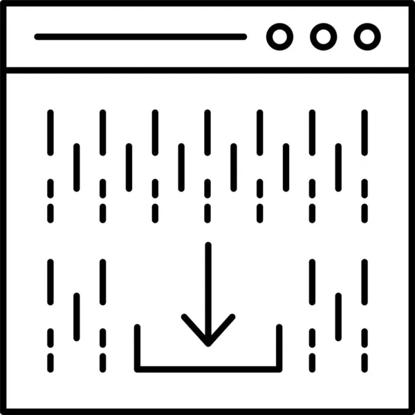 Przeglądarka Pobierz Ikonę Internetową Stylu Zarysu — Wektor stockowy