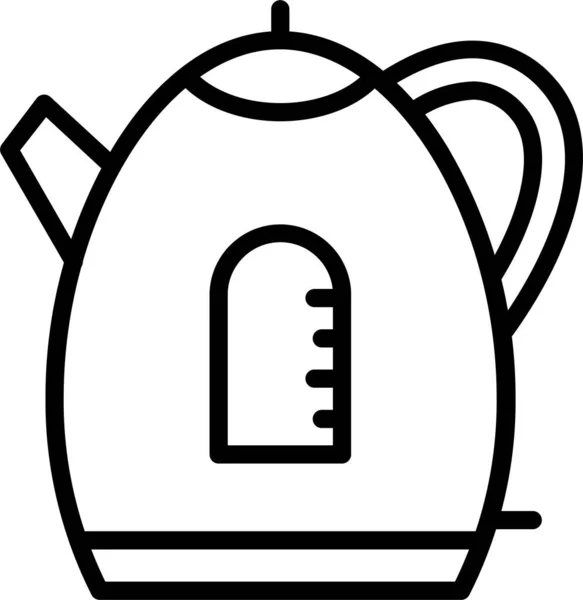 茶壶咖啡图标 轮廓式 — 图库矢量图片