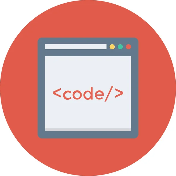 Ікона Кодування Коду Браузера Пласкому Стилі — стоковий вектор
